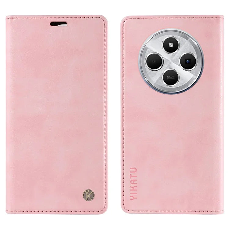 YIKATU YK-006 For Xiaomi Redmi 14C 4G Case Wallet Litchi Grain Leather Phone Cover Magnetic Auto-Absorbed