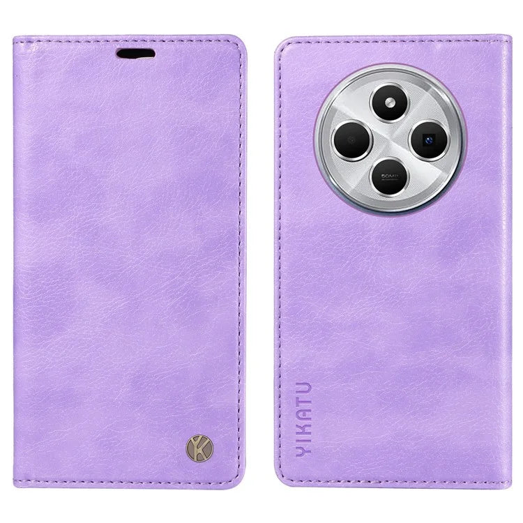 YIKATU YK-006 For Xiaomi Redmi 14C 4G Case Wallet Litchi Grain Leather Phone Cover Magnetic Auto-Absorbed
