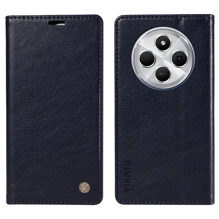YIKATU YK-006 For Xiaomi Redmi 14C 4G Case Wallet Litchi Grain Leather Phone Cover Magnetic Auto-Absorbed