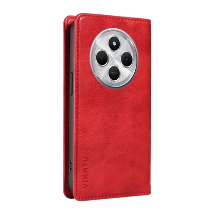 YIKATU YK-006 For Xiaomi Redmi 14C 4G Case Wallet Litchi Grain Leather Phone Cover Magnetic Auto-Absorbed