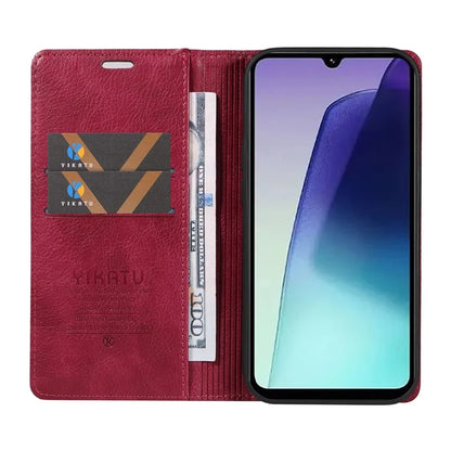 YIKATU YK-006 For Xiaomi Redmi 14C 4G Case Wallet Litchi Grain Leather Phone Cover Magnetic Auto-Absorbed