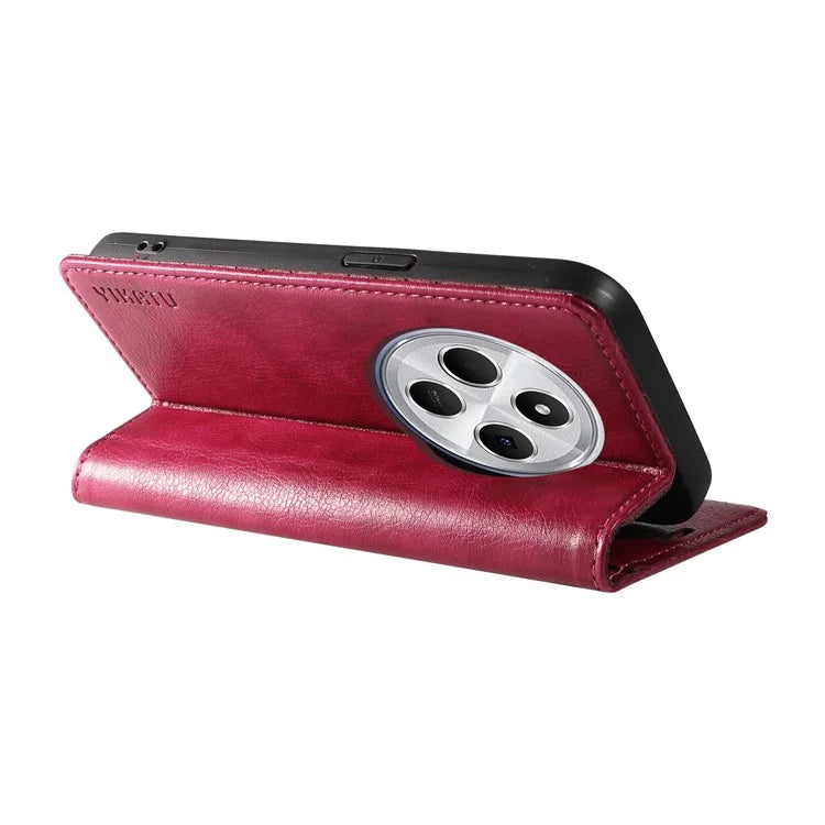 YIKATU YK-006 For Xiaomi Redmi 14C 4G Case Wallet Litchi Grain Leather Phone Cover Magnetic Auto-Absorbed