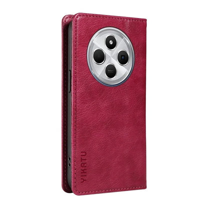 YIKATU YK-006 For Xiaomi Redmi 14C 4G Case Wallet Litchi Grain Leather Phone Cover Magnetic Auto-Absorbed