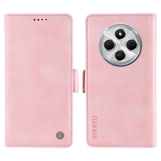YIKATU YK-007 For Xiaomi Redmi 14C 4G Case Side Buckle PU Leather Phone Cover Litchi Texture