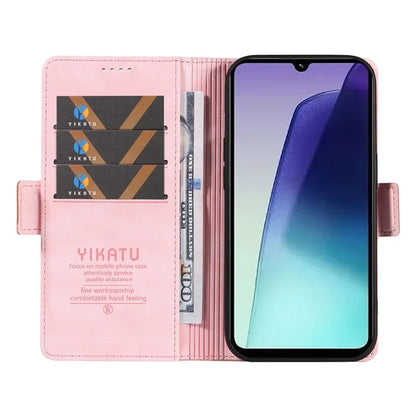 YIKATU YK-007 For Xiaomi Redmi 14C 4G Case Side Buckle PU Leather Phone Cover Litchi Texture