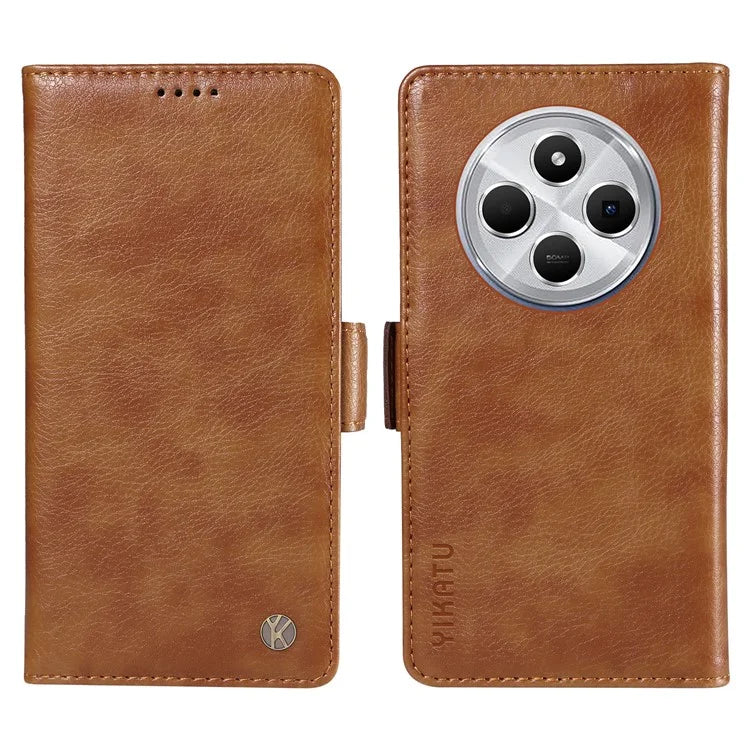 YIKATU YK-007 For Xiaomi Redmi 14C 4G Case Side Buckle PU Leather Phone Cover Litchi Texture