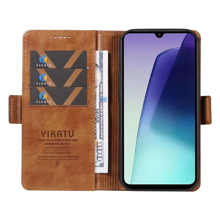 YIKATU YK-007 For Xiaomi Redmi 14C 4G Case Side Buckle PU Leather Phone Cover Litchi Texture