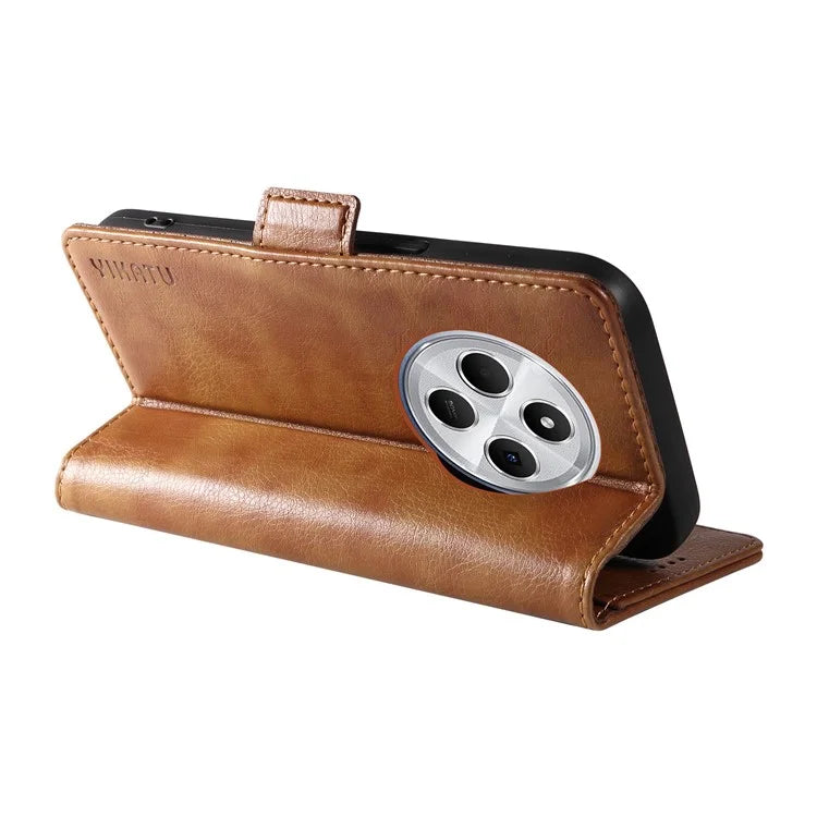 YIKATU YK-007 For Xiaomi Redmi 14C 4G Case Side Buckle PU Leather Phone Cover Litchi Texture