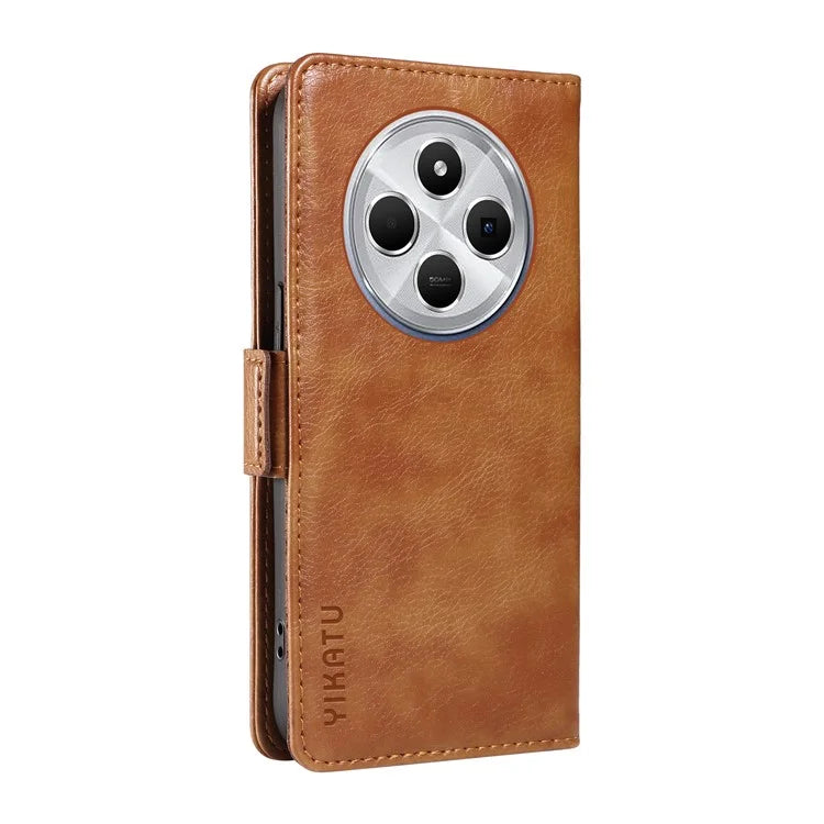 YIKATU YK-007 For Xiaomi Redmi 14C 4G Case Side Buckle PU Leather Phone Cover Litchi Texture