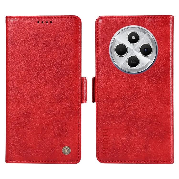YIKATU YK-007 For Xiaomi Redmi 14C 4G Case Side Buckle PU Leather Phone Cover Litchi Texture