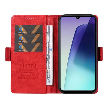 YIKATU YK-007 For Xiaomi Redmi 14C 4G Case Side Buckle PU Leather Phone Cover Litchi Texture