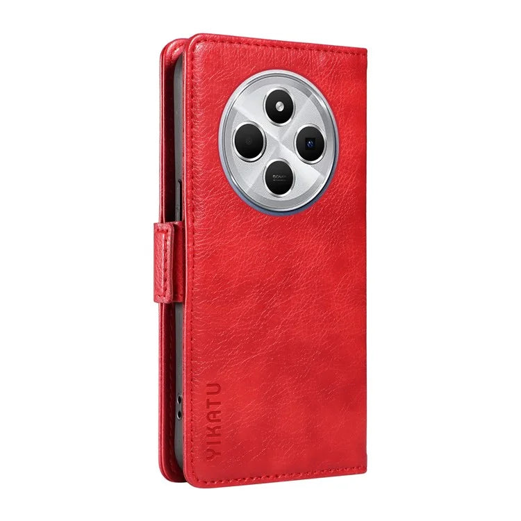 YIKATU YK-007 For Xiaomi Redmi 14C 4G Case Side Buckle PU Leather Phone Cover Litchi Texture