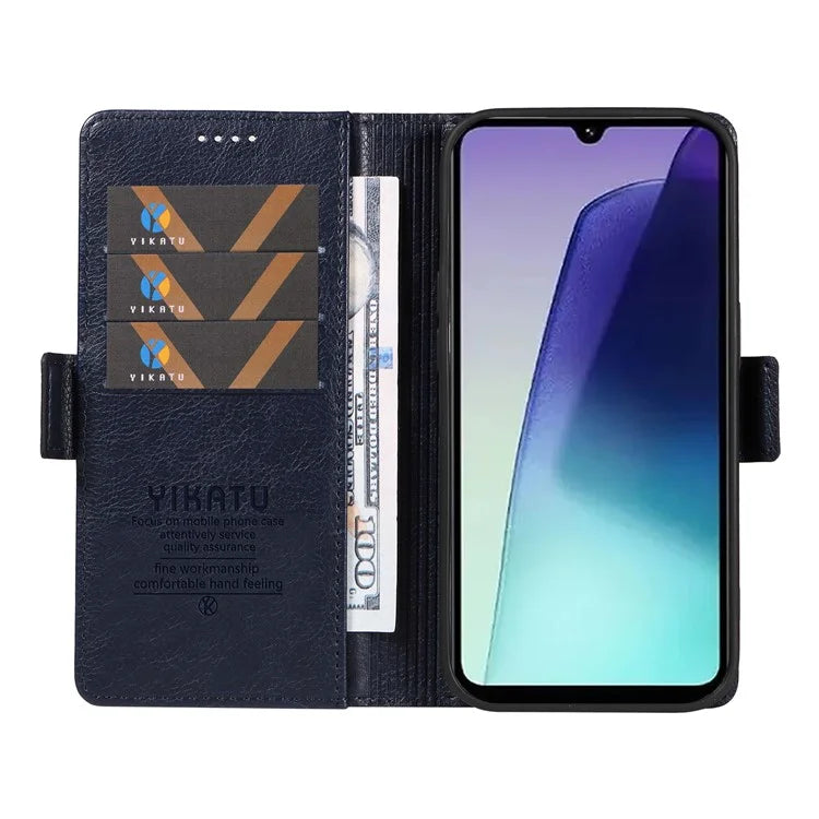 YIKATU YK-007 For Xiaomi Redmi 14C 4G Case Side Buckle PU Leather Phone Cover Litchi Texture