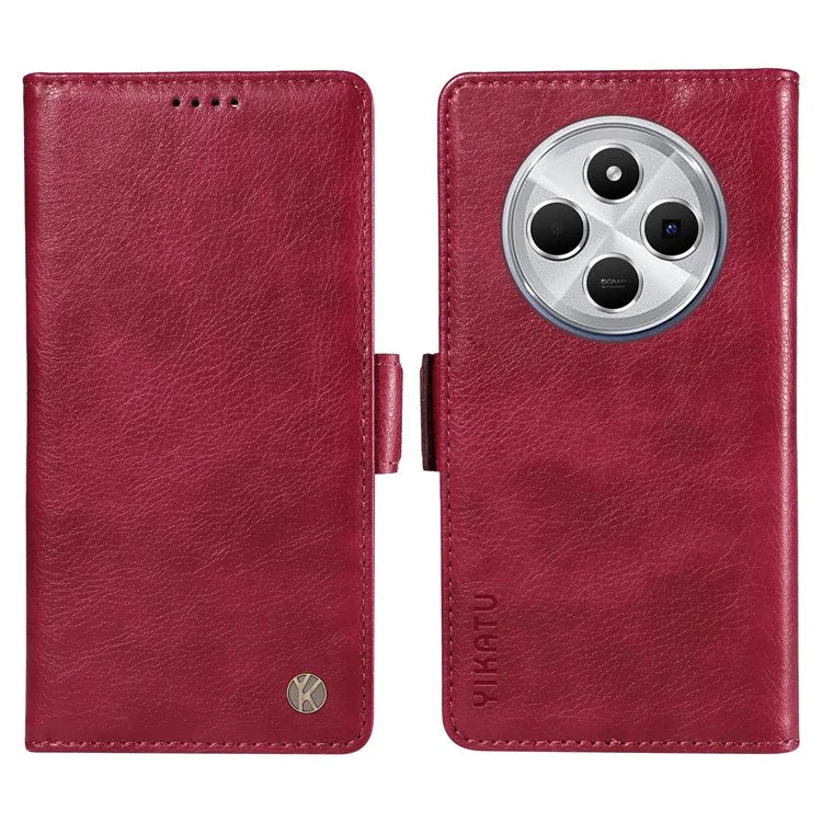 YIKATU YK-007 For Xiaomi Redmi 14C 4G Case Side Buckle PU Leather Phone Cover Litchi Texture