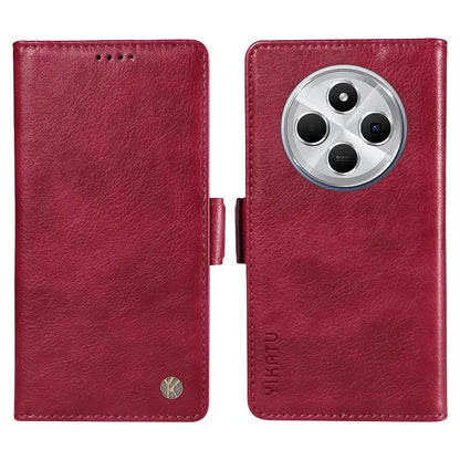 YIKATU YK-007 For Xiaomi Redmi 14C 4G Case Side Buckle PU Leather Phone Cover Litchi Texture