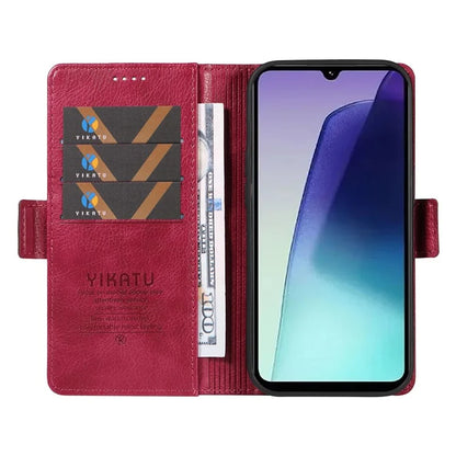 YIKATU YK-007 For Xiaomi Redmi 14C 4G Case Side Buckle PU Leather Phone Cover Litchi Texture