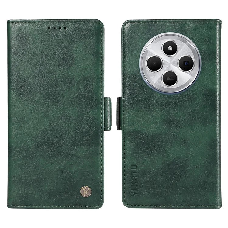 YIKATU YK-007 For Xiaomi Redmi 14C 4G Case Side Buckle PU Leather Phone Cover Litchi Texture