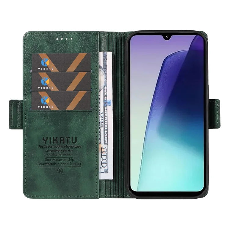 YIKATU YK-007 For Xiaomi Redmi 14C 4G Case Side Buckle PU Leather Phone Cover Litchi Texture