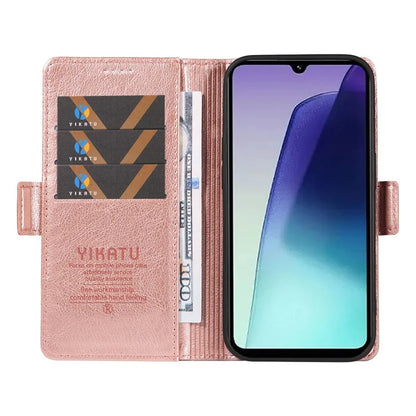 YIKATU YK-007 For Xiaomi Redmi 14C 4G Case Side Buckle PU Leather Phone Cover Litchi Texture