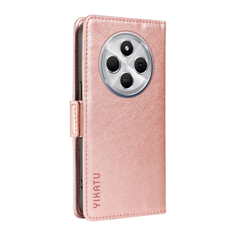 YIKATU YK-007 For Xiaomi Redmi 14C 4G Case Side Buckle PU Leather Phone Cover Litchi Texture