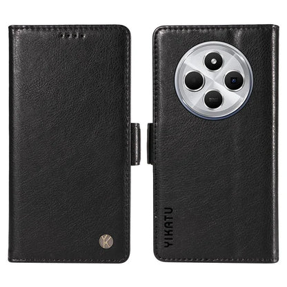 YIKATU YK-007 For Xiaomi Redmi 14C 4G Case Side Buckle PU Leather Phone Cover Litchi Texture