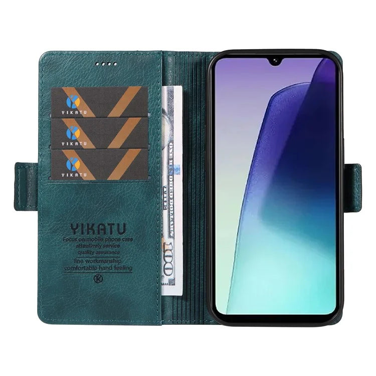 YIKATU YK-007 For Xiaomi Redmi 14C 4G Case Side Buckle PU Leather Phone Cover Litchi Texture
