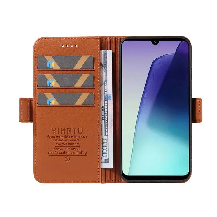 YIKATU YK-003 For Xiaomi Redmi 14C 4G Case Wallet Stand Leather Phone Cover Side Buckle