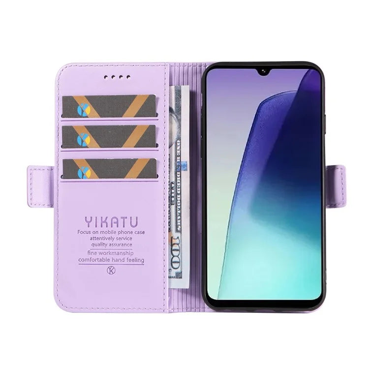 YIKATU YK-003 For Xiaomi Redmi 14C 4G Case Wallet Stand Leather Phone Cover Side Buckle