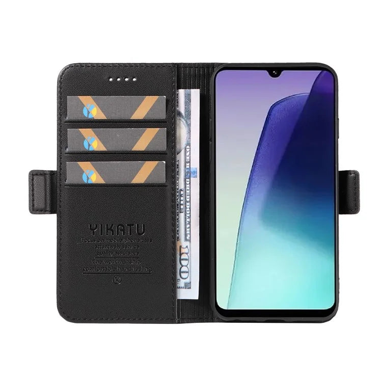 YIKATU YK-003 For Xiaomi Redmi 14C 4G Case Wallet Stand Leather Phone Cover Side Buckle