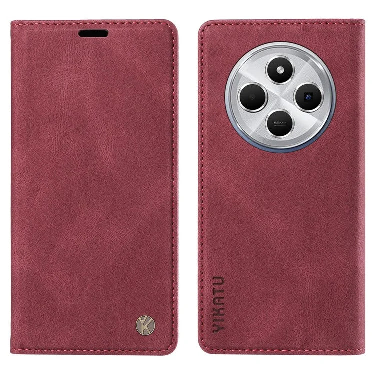 YIKATU YK-004 For Xiaomi Redmi 14C 4G Case Leather Skin-Touch Phone Cover Magnetic Auto-Absorbed