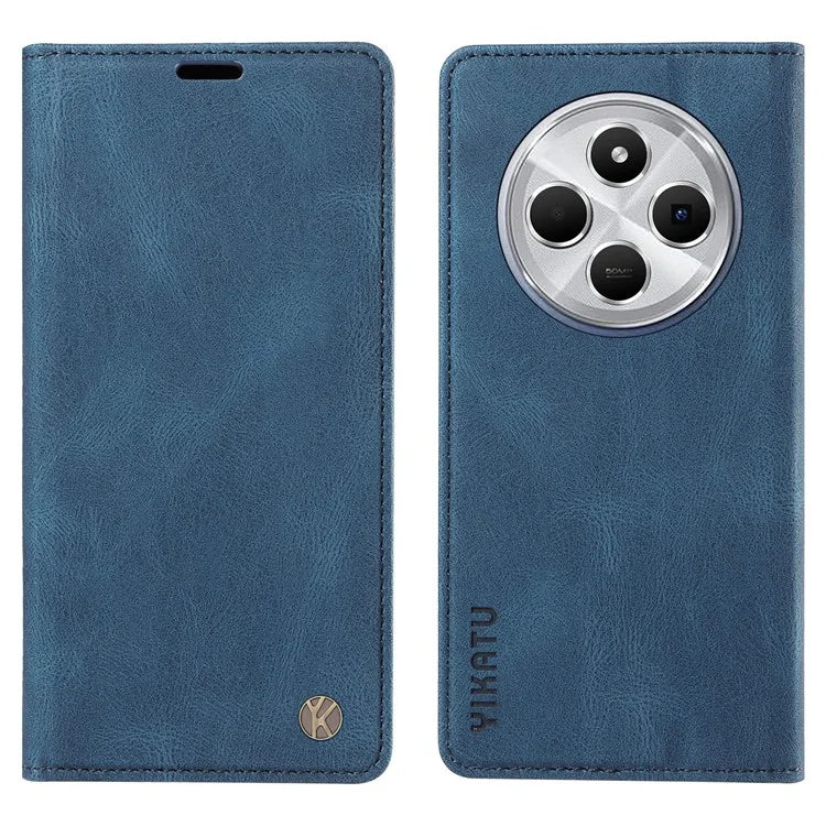 YIKATU YK-004 For Xiaomi Redmi 14C 4G Case Leather Skin-Touch Phone Cover Magnetic Auto-Absorbed