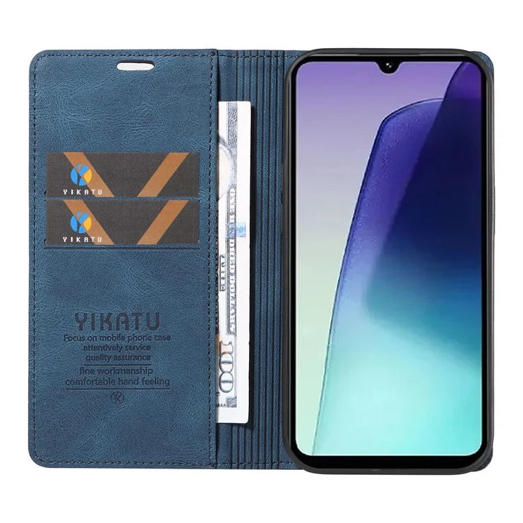 YIKATU YK-004 For Xiaomi Redmi 14C 4G Case Leather Skin-Touch Phone Cover Magnetic Auto-Absorbed