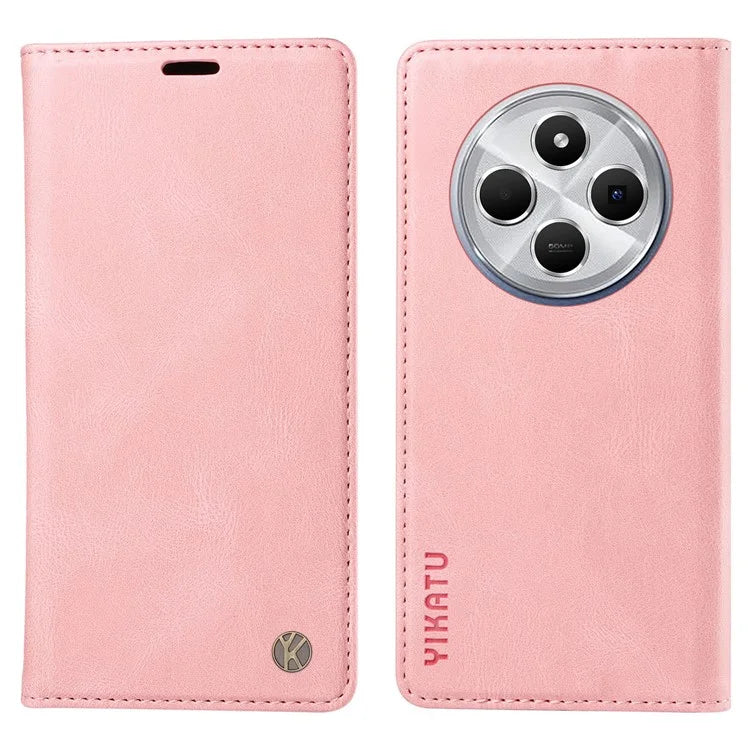 YIKATU YK-004 For Xiaomi Redmi 14C 4G Case Leather Skin-Touch Phone Cover Magnetic Auto-Absorbed