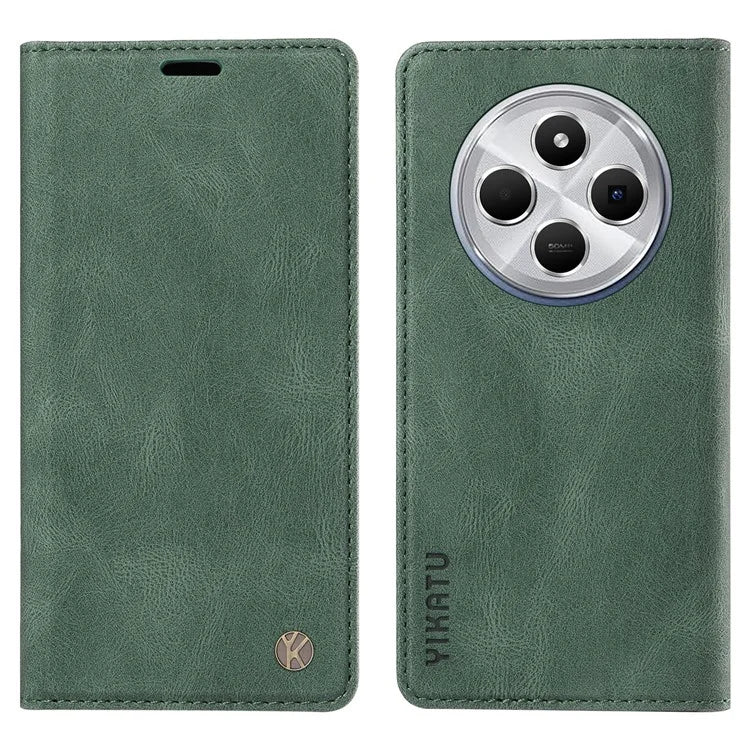 YIKATU YK-004 For Xiaomi Redmi 14C 4G Case Leather Skin-Touch Phone Cover Magnetic Auto-Absorbed