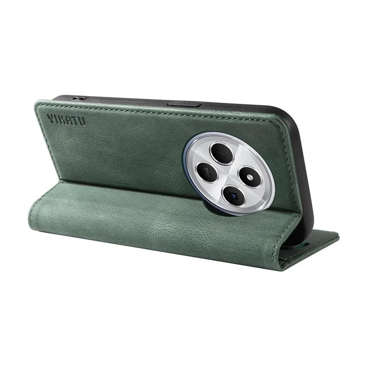 YIKATU YK-004 For Xiaomi Redmi 14C 4G Case Leather Skin-Touch Phone Cover Magnetic Auto-Absorbed