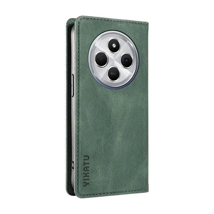 YIKATU YK-004 For Xiaomi Redmi 14C 4G Case Leather Skin-Touch Phone Cover Magnetic Auto-Absorbed