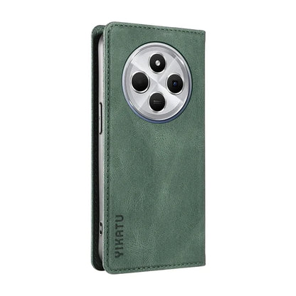 YIKATU YK-004 For Xiaomi Redmi 14C 4G Case Leather Skin-Touch Phone Cover Magnetic Auto-Absorbed