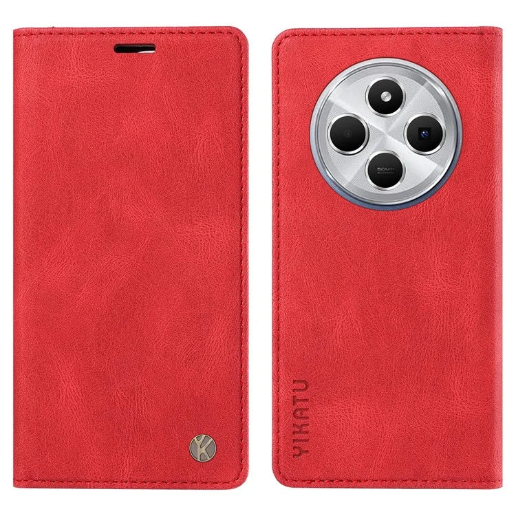 YIKATU YK-004 For Xiaomi Redmi 14C 4G Case Leather Skin-Touch Phone Cover Magnetic Auto-Absorbed