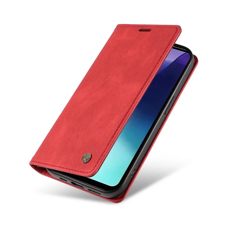 YIKATU YK-004 For Xiaomi Redmi 14C 4G Case Leather Skin-Touch Phone Cover Magnetic Auto-Absorbed
