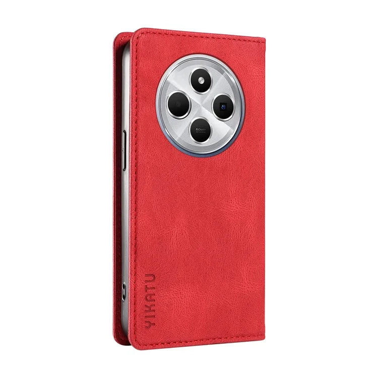 YIKATU YK-004 For Xiaomi Redmi 14C 4G Case Leather Skin-Touch Phone Cover Magnetic Auto-Absorbed