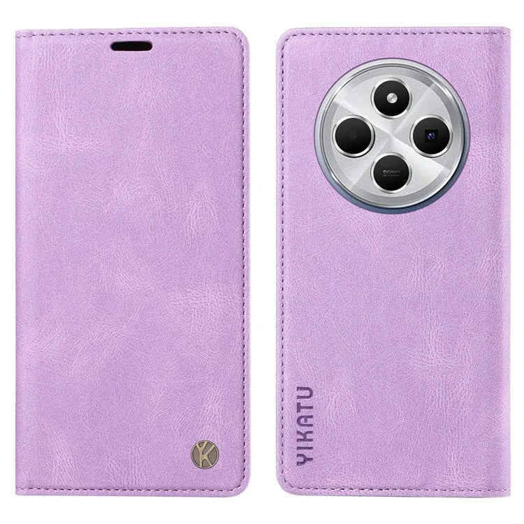 YIKATU YK-004 For Xiaomi Redmi 14C 4G Case Leather Skin-Touch Phone Cover Magnetic Auto-Absorbed