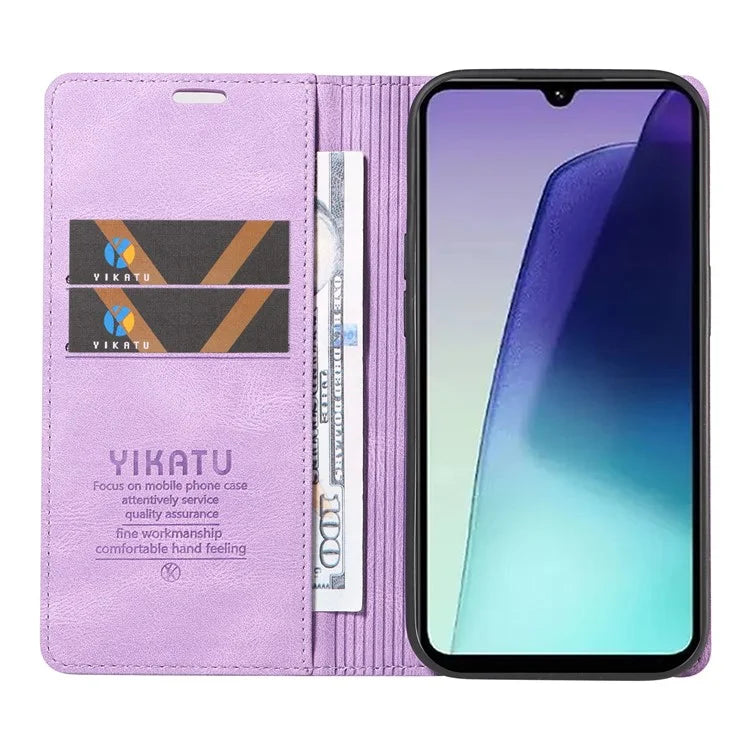 YIKATU YK-004 For Xiaomi Redmi 14C 4G Case Leather Skin-Touch Phone Cover Magnetic Auto-Absorbed