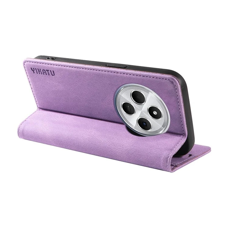 YIKATU YK-004 For Xiaomi Redmi 14C 4G Case Leather Skin-Touch Phone Cover Magnetic Auto-Absorbed