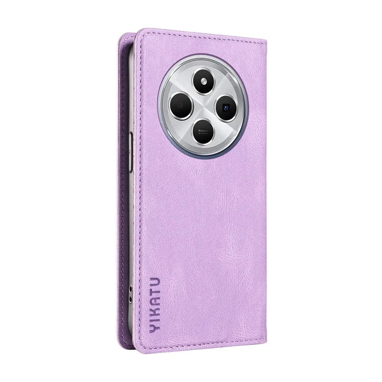 YIKATU YK-004 For Xiaomi Redmi 14C 4G Case Leather Skin-Touch Phone Cover Magnetic Auto-Absorbed