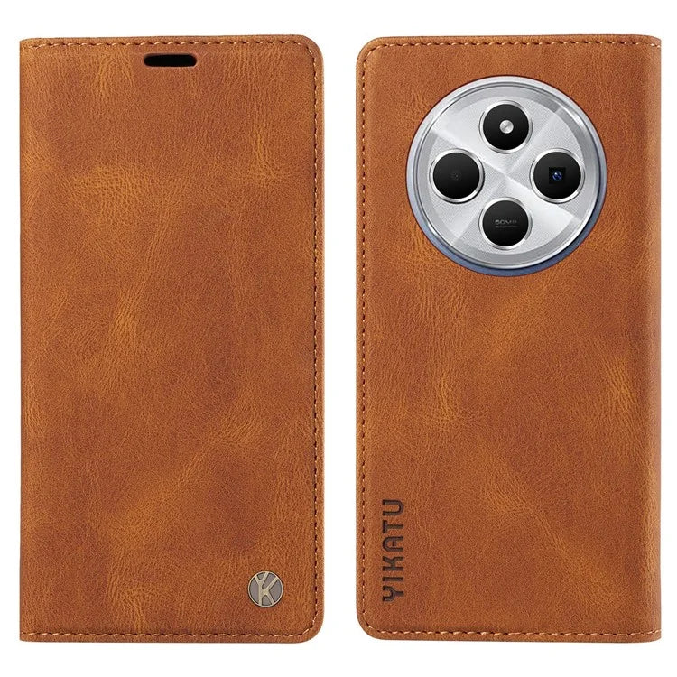 YIKATU YK-004 For Xiaomi Redmi 14C 4G Case Leather Skin-Touch Phone Cover Magnetic Auto-Absorbed