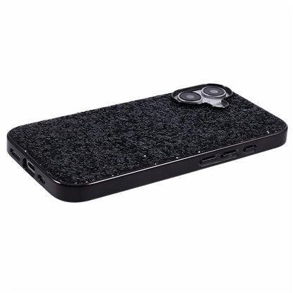 For iPhone 16 Case TPU + PC Sparkling Glitter Phone Back Cover