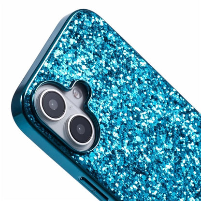 For iPhone 16 Case TPU + PC Sparkling Glitter Phone Back Cover