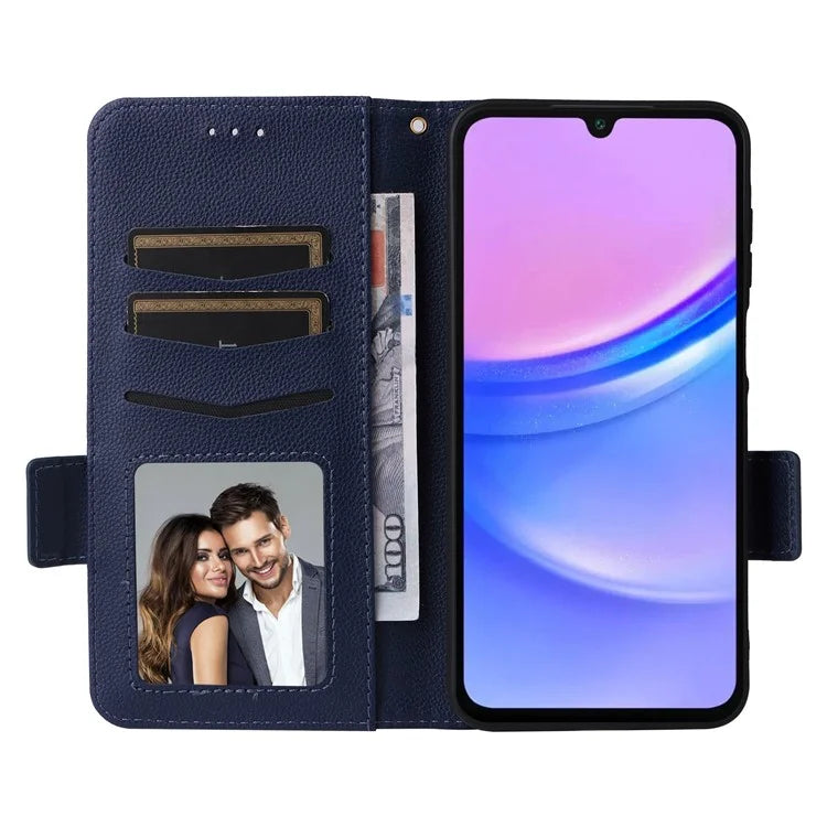 For Samsung Galaxy A16 5G Case Litchi Texture PU Leather Wallet Flip Phone Cover