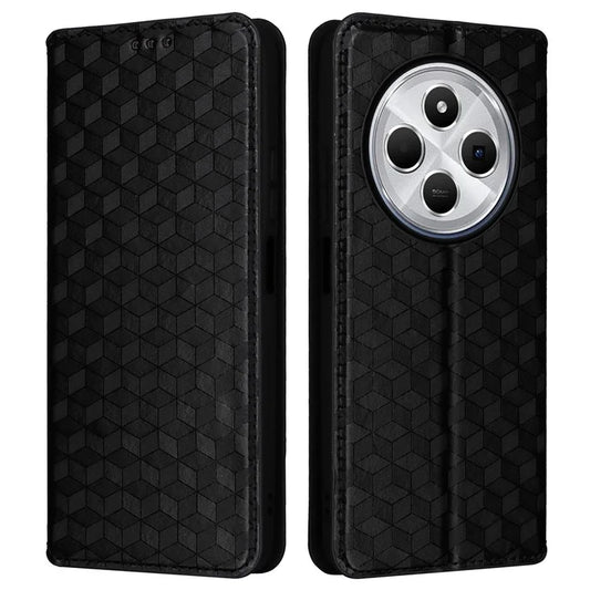 For Xiaomi Redmi 14C 4G Wallet Case Rhombus Imprinted Leather Phone Cover