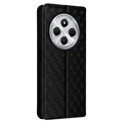 For Xiaomi Redmi 14C 4G Wallet Case Rhombus Imprinted Leather Phone Cover